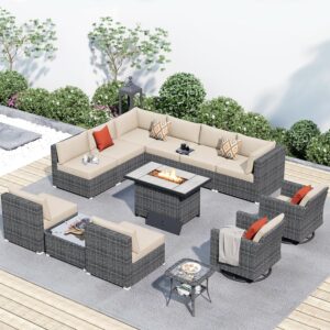Image 1 of 13 piece patio set with fire pit