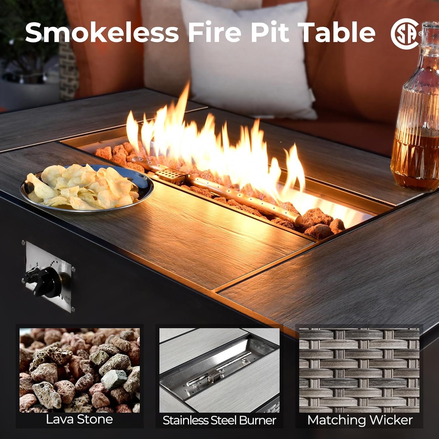 13 piece patio set with fire pit,outdoor sectional with fire pit table,modular L shaped sofa fire pit,best patio furniture set for entertaining,HOOOWOOO fire pit table pros cons,swivel rocker outdoor sofa worth buying unboxing and complete package contents