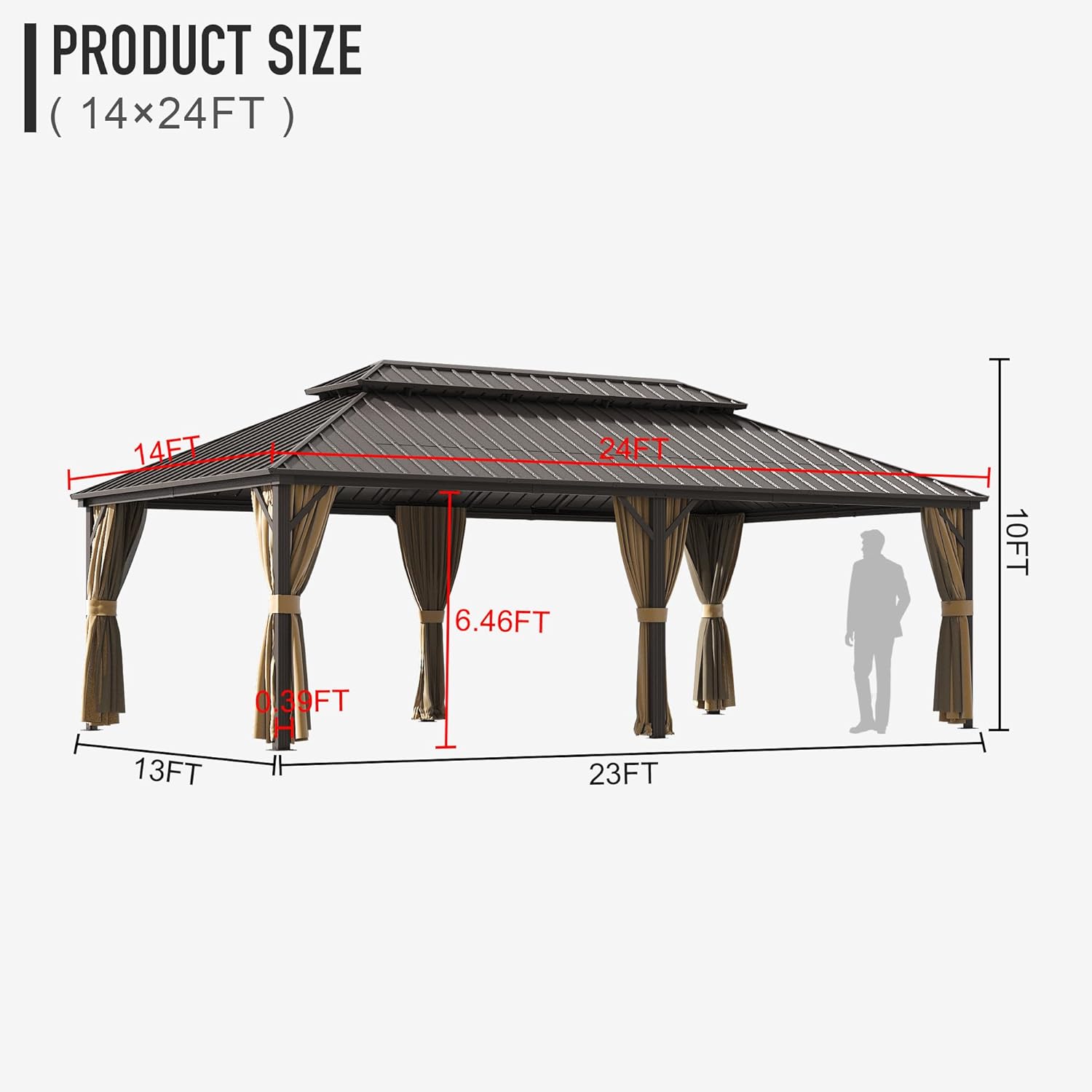 14x24 ft outdoor gazebo with double layered steel roof,should I buy a hardtop gazebo,14x24 ft gazebo pros and cons,best large gazebo for backyard,GAZEBEST gazebo worth buying,outdoor gazebo with mosquito netting for patio unboxing and complete package contents