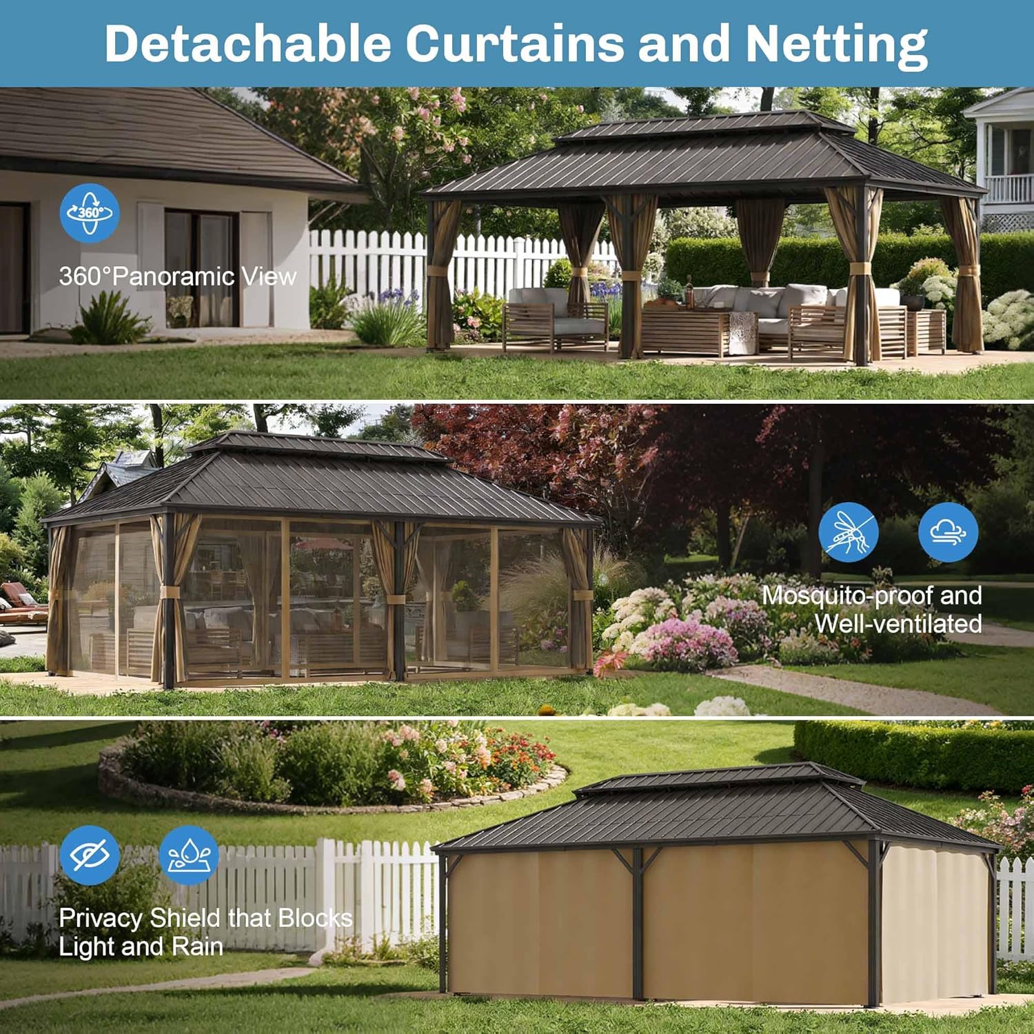 14x24 ft outdoor gazebo with double layered steel roof,should I buy a hardtop gazebo,14x24 ft gazebo pros and cons,best large gazebo for backyard,GAZEBEST gazebo worth buying,outdoor gazebo with mosquito netting for patio performance testing and real-world results