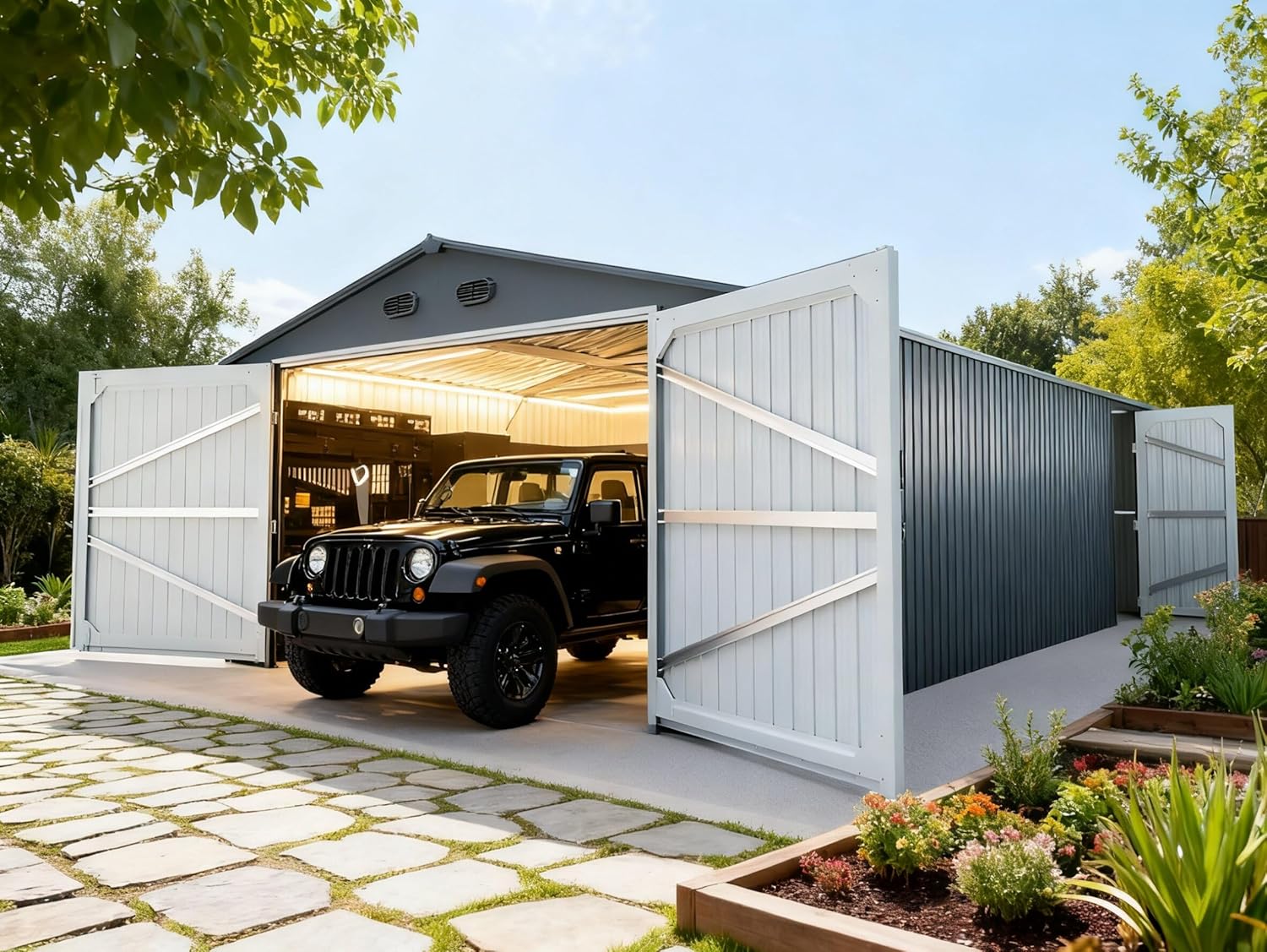 Image 1 of 20x13 metal garage shed worth buying