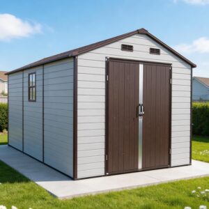 Image 1 of 8x14 resin storage shed with floor
