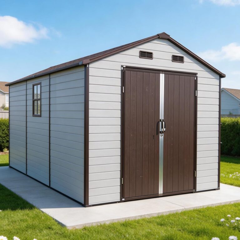 Image 1 of 8x14 resin storage shed with floor