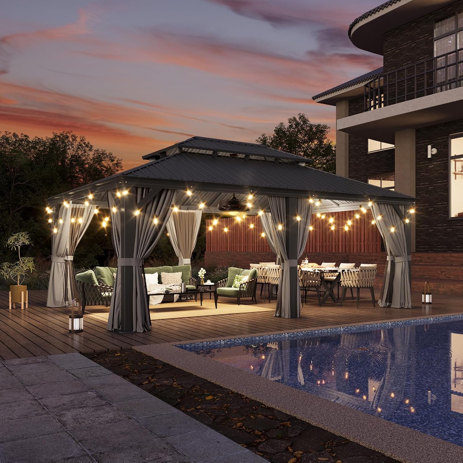 Aoxun hardtop gazebo worth it,should I buy the Aoxun gazebo,Aoxun gazebo pros and cons,best permanent patio gazebo,Aoxun 14x20 gazebo honest,hardtop gazebo with fan worth buying unboxing and complete package contents