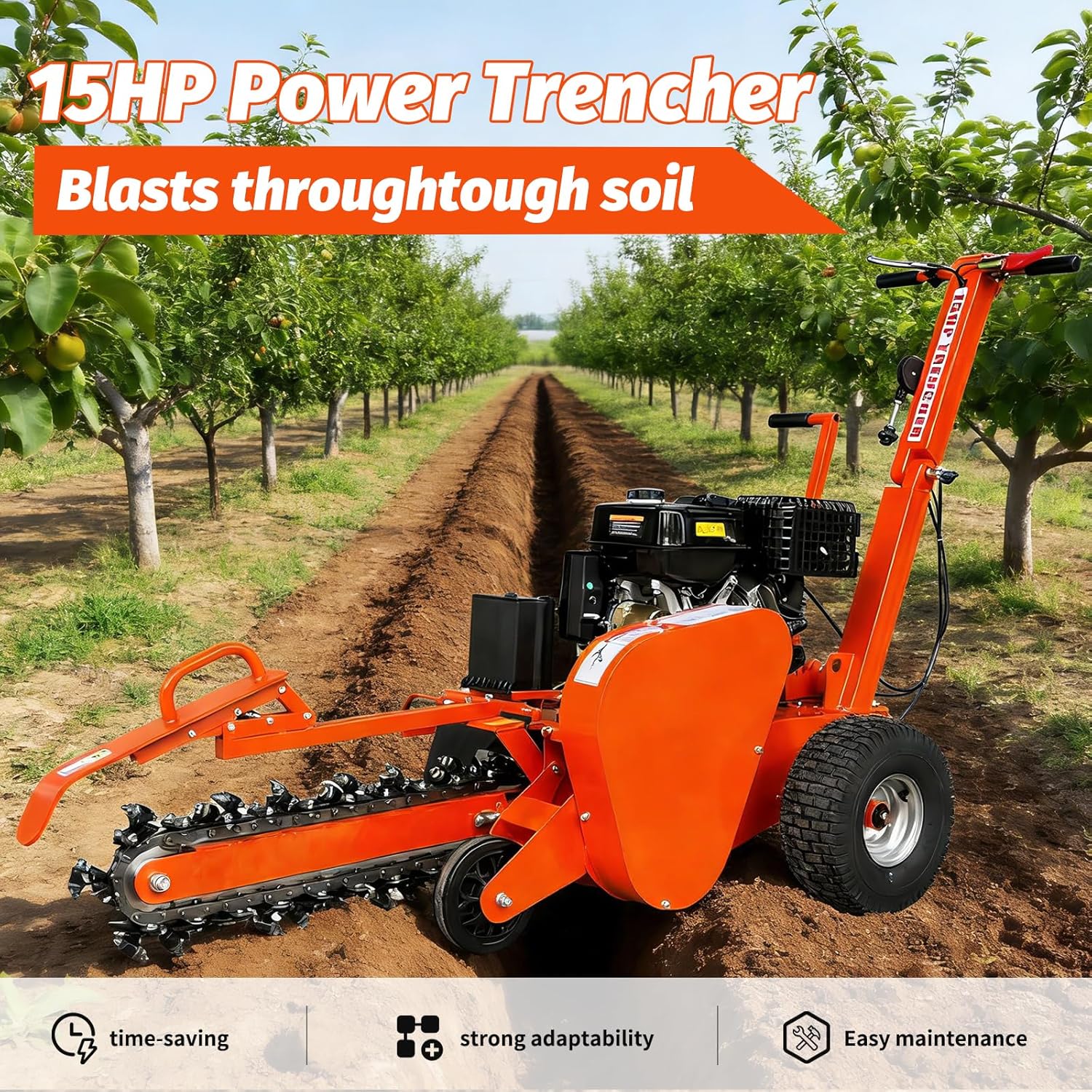 DIGMIGHT 15HP trencher worth buying,should I buy a DIGMIGHT trencher,DIGMIGHT trencher pros cons,best heavy-duty walk-behind trencher,15HP gas trencher for irrigation,DIGMIGHT vs other trench diggers unboxing and complete package contents