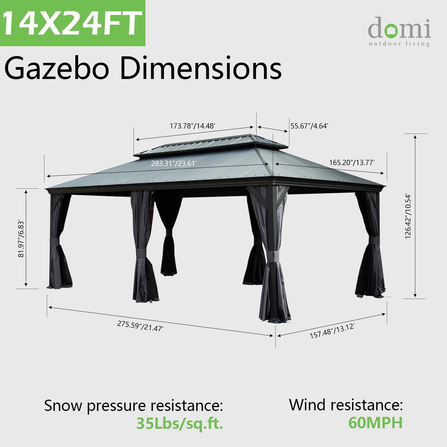Domi 14x24 hardtop gazebo worth it,should I buy Domi hardtop gazebo,Domi gazebo pros cons,best permanent hardtop gazebo for patio,Domi 14x24 gazebo honest opinion,hardtop gazebo vs soft top unboxing and complete package contents