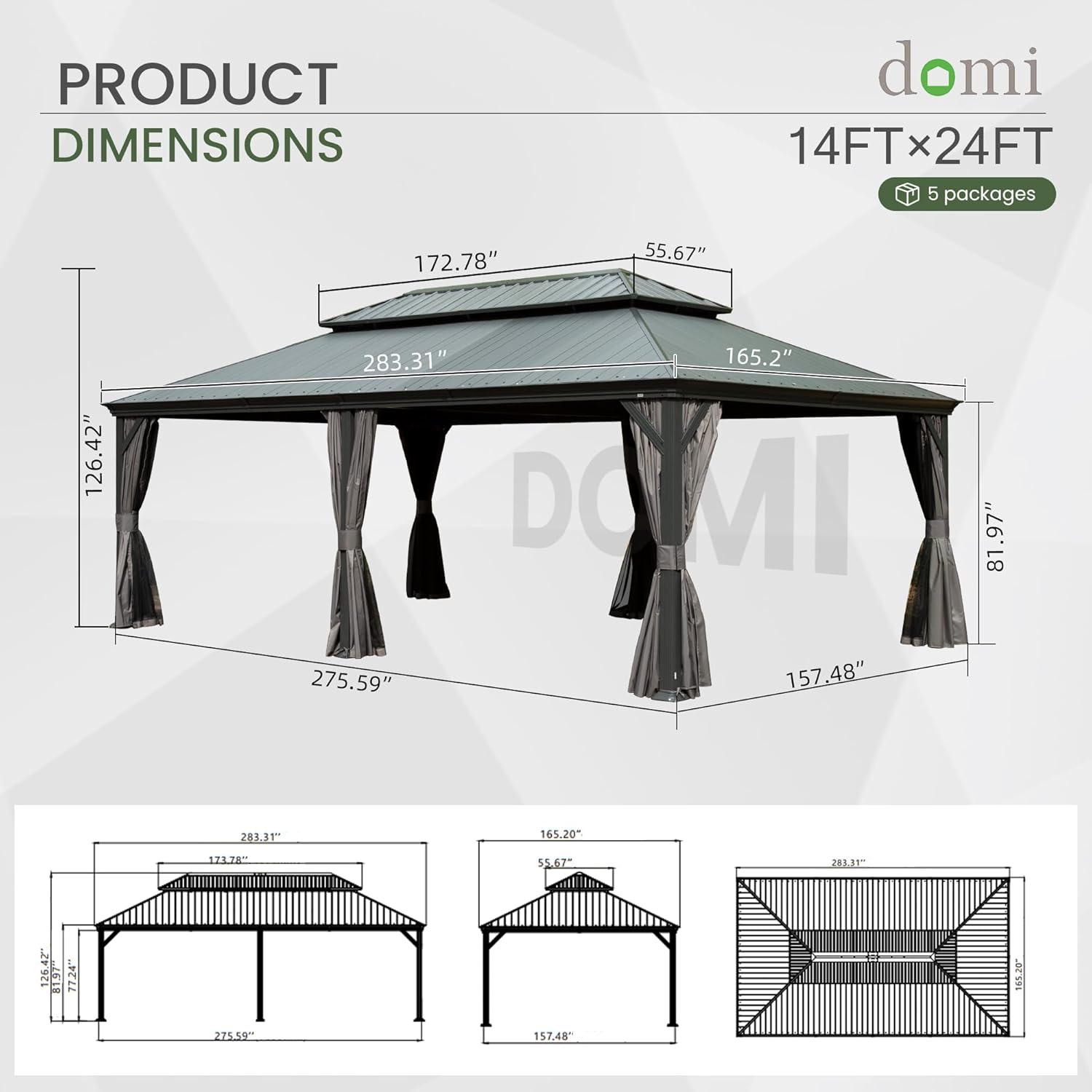 Domi 14x24 hardtop gazebo worth it,should I buy a Domi hardtop gazebo,Domi gazebo pros and cons,best hardtop gazebo for patio,Domi 14x24 vs alternatives,is the Domi metal gazebo worth buying unboxing and complete package contents