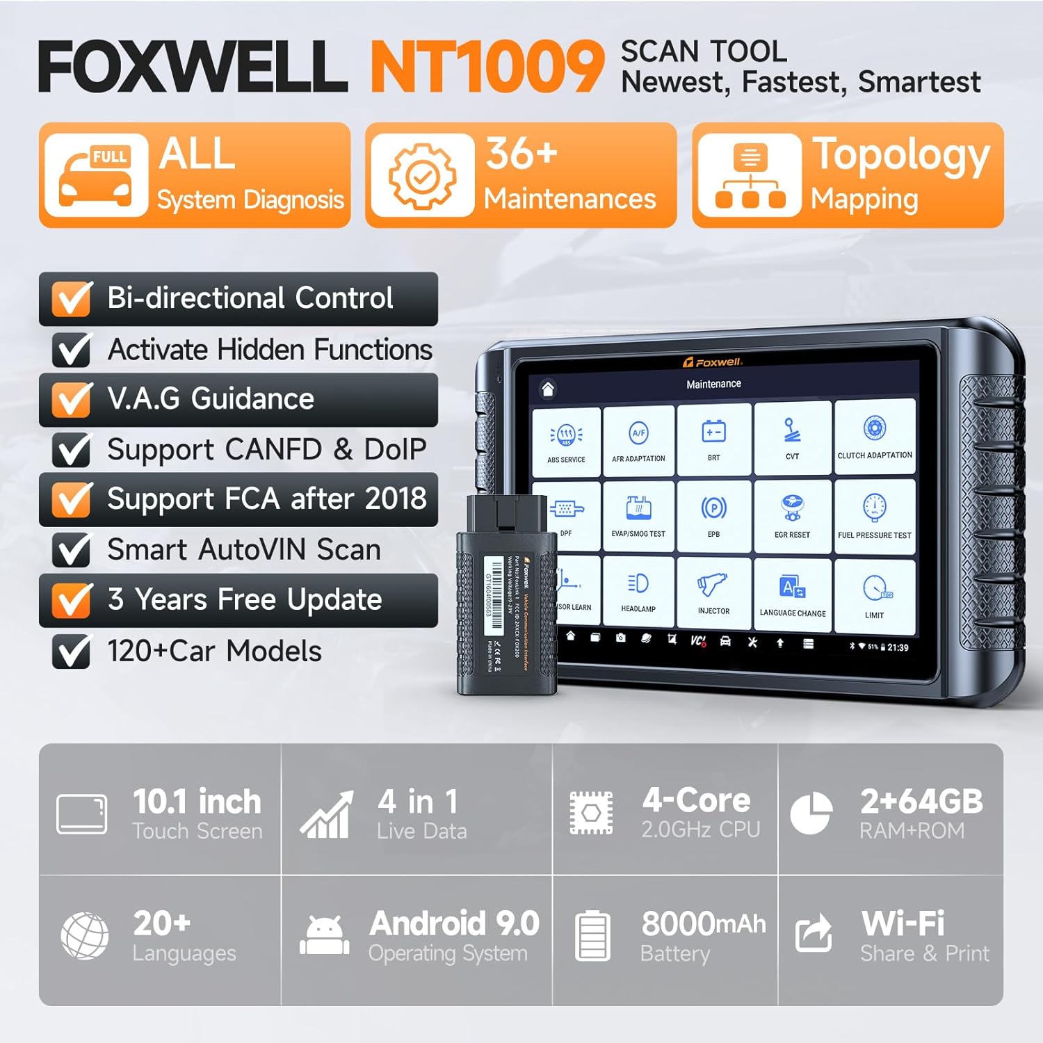 FOXWELL NT1009 worth buying,should I buy FOXWELL NT1009,FOXWELL NT1009 pros cons,best bi-directional scan tool,NT1009 vs other scanners,FOXWELL diagnostic tool worth it unboxing and complete package contents