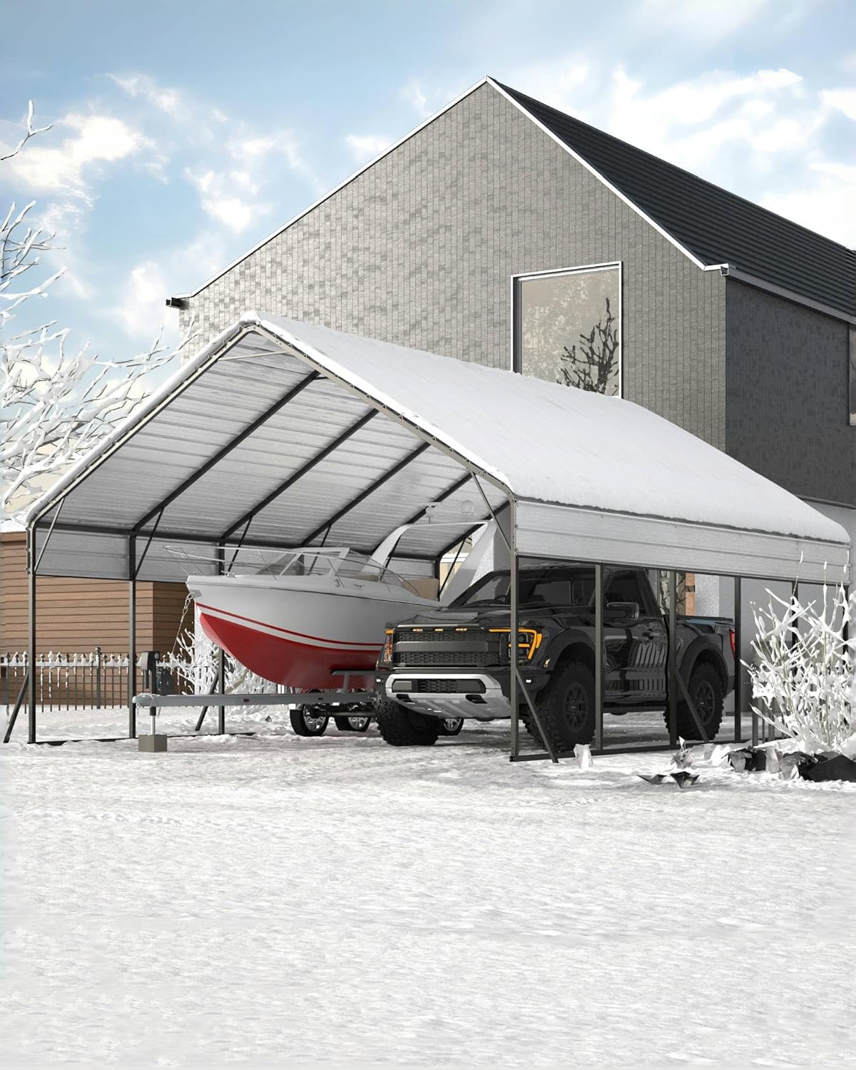 GarveeLife 20x25 metal carport,heavy duty carport for trucks,best carport for two cars,metal carport pros cons,GarveeLife carport vs other brands,install metal carport permanent unboxing and complete package contents