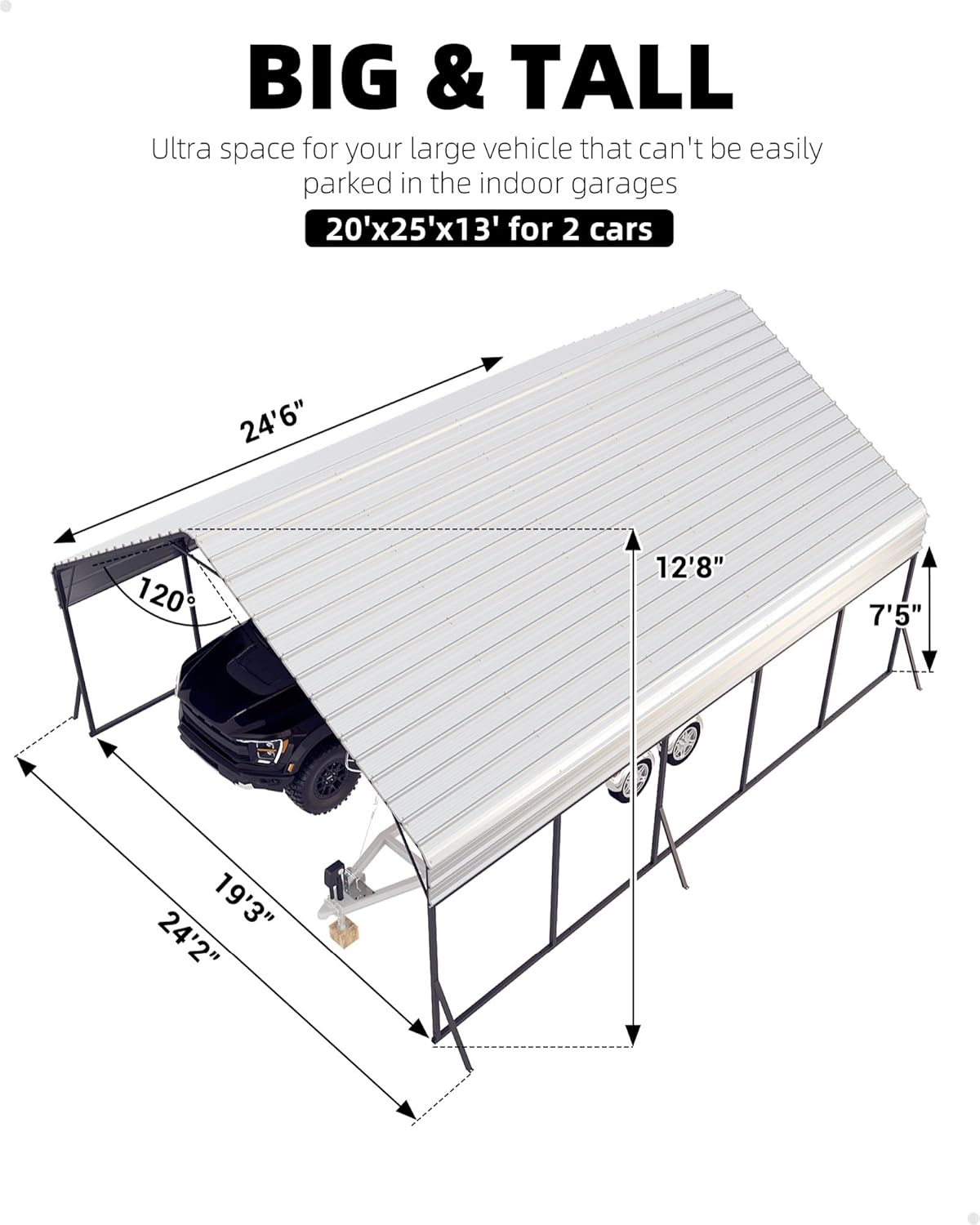 Step-by-step guide for GarveeLife 20x25 metal carport,heavy duty carport for trucks,best carport for two cars,metal carport pros cons,GarveeLife carport vs other brands,install metal carport permanent - complete tutorial