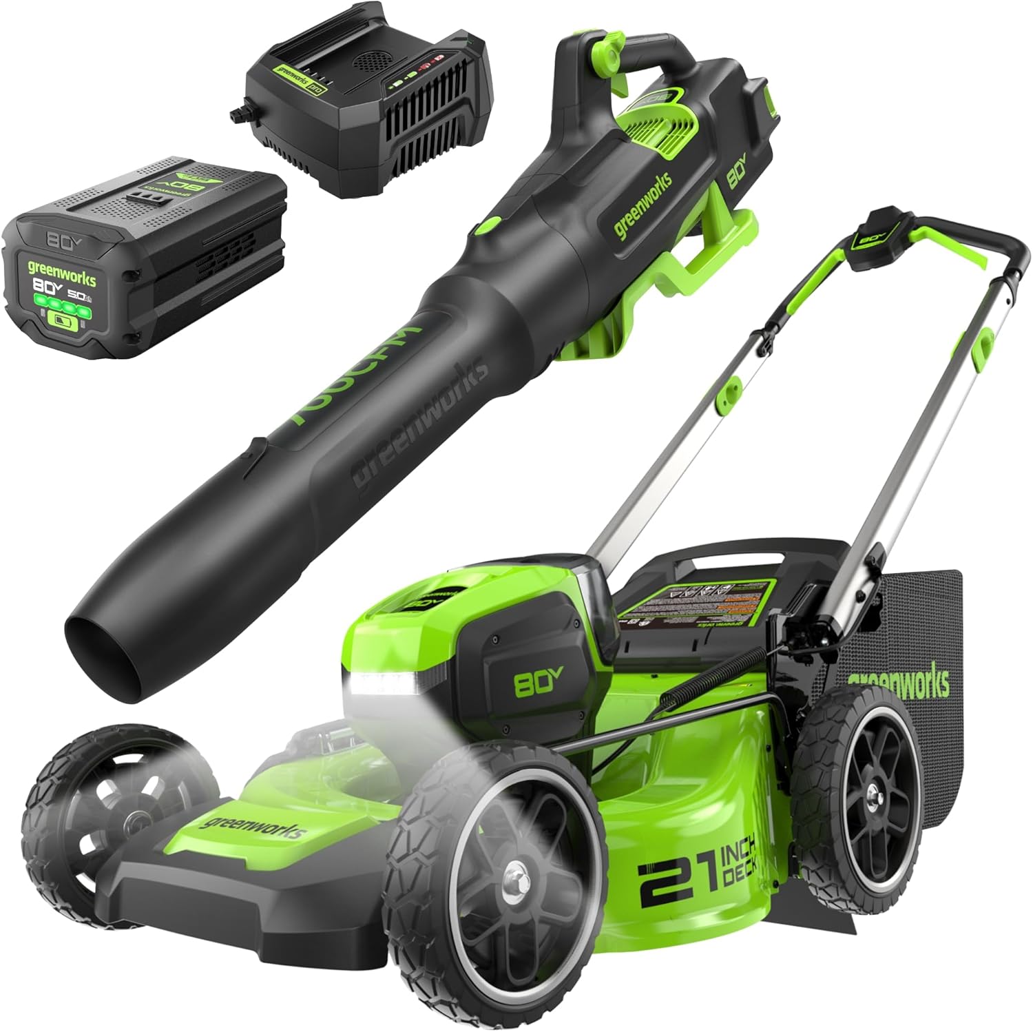 Image 1 of Greenworks 80V mower blower worth it
