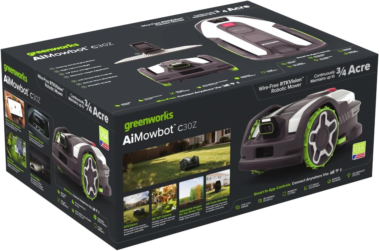 Greenworks C30Z robotic lawn mower worth it,Greenworks C30Z vs other wire free mowers,should I buy Greenworks C30Z mower,Greenworks C30Z pros cons performance,best robotic mower for 3/4 acre yard,Greenworks C30Z RTKVision accuracy performance testing and real-world results