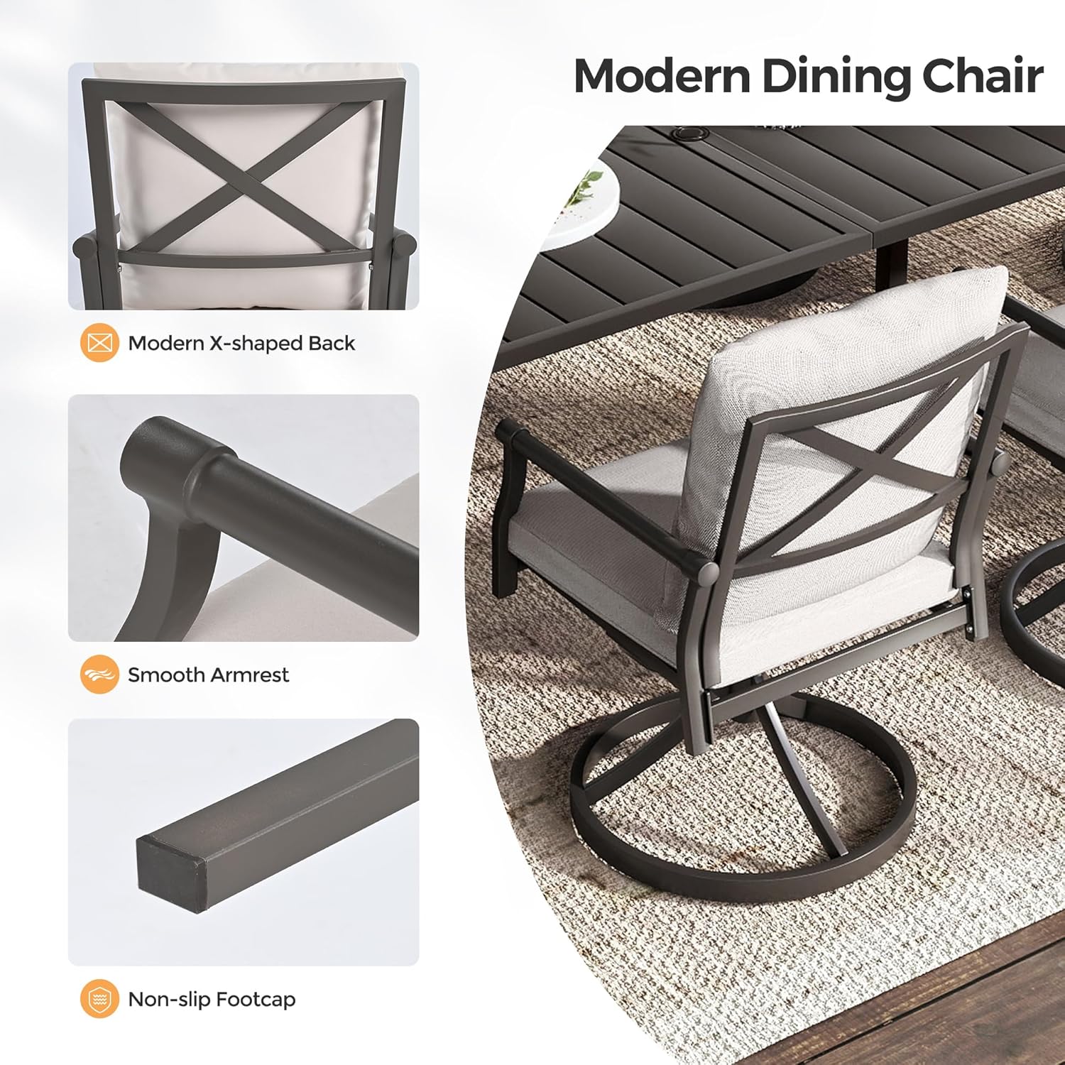 HAPPATIO patio dining set worth buying,best outdoor dining set for 8,HAPPATIO vs other brands,powder coated metal furniture pros cons,swivel rocking chairs for patio,8 piece dining set weather resistant performance testing and real-world results
