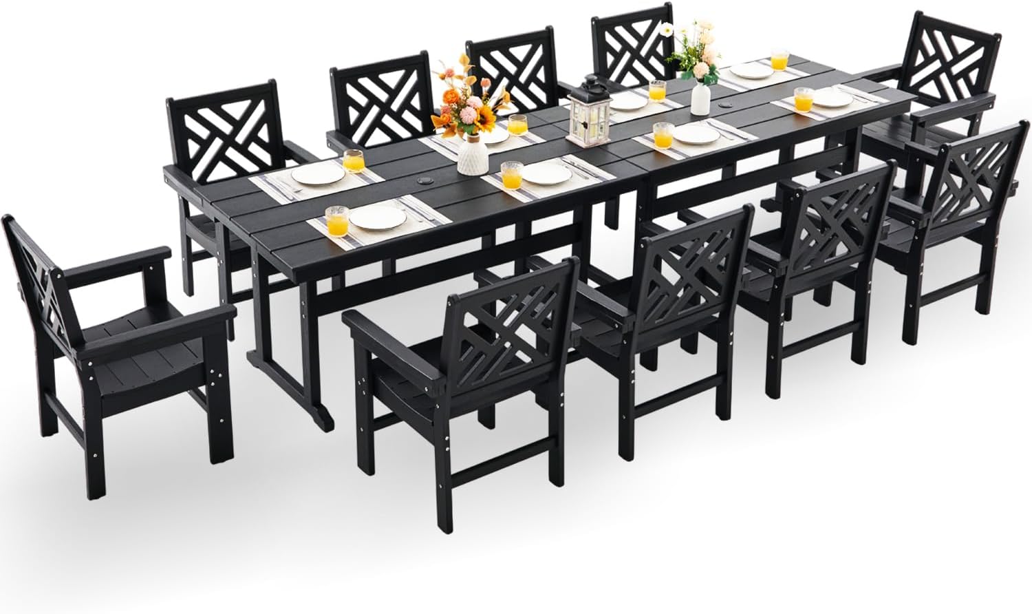 Image 1 of HDPE dining table set 10 chairs outdoor