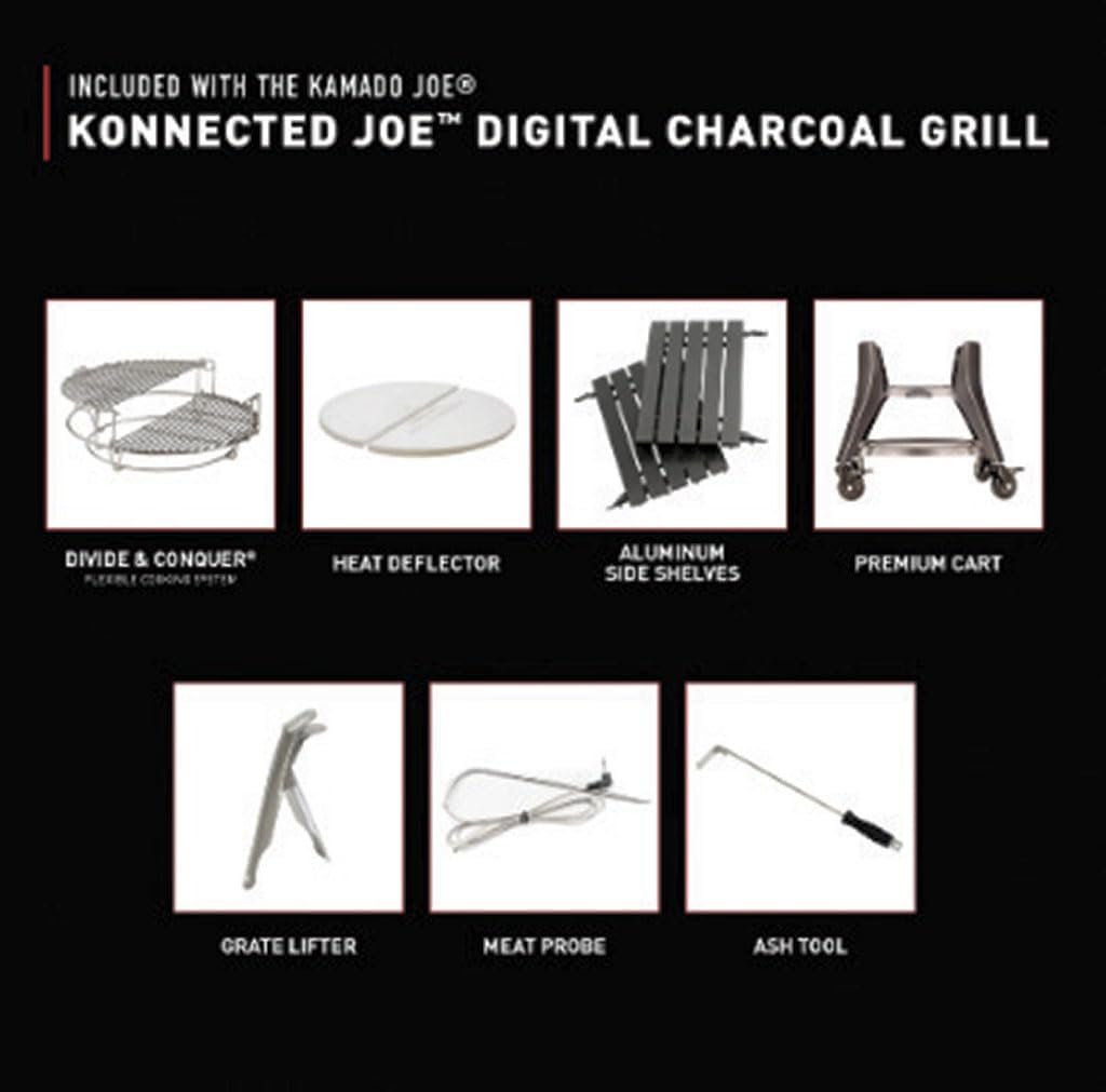 Kamado Joe Konnected Joe worth it,Konnected Joe pros and cons,should I buy a Konnected Joe,Konnected Joe vs other kamado grills,best smart charcoal grill for outdoor cooking,Konnected Joe digital grill honest unboxing and complete package contents