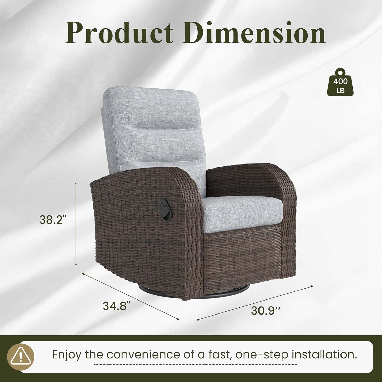 LayinSun outdoor swivel glider recliner,best outdoor recliner chairs for patio,LayinSun wicker recliner pros cons,oversized patio glider worth buying,should I buy LayinSun recliner chair set,swivel recliner chair heavy duty comfort unboxing and complete package contents