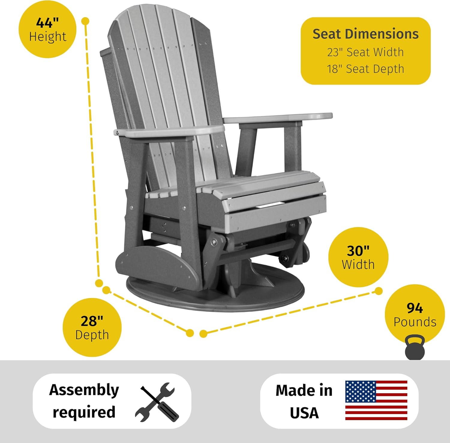 Step-by-step guide for LuxCraft 2' Adirondack swivel glider chair,best outdoor swivel glider chair for patio,LuxCraft Adirondack chair pros cons,is the LuxCraft swivel glider worth buying,swivel glider vs rocker for outdoor,HDPE outdoor chair durability - complete tutorial