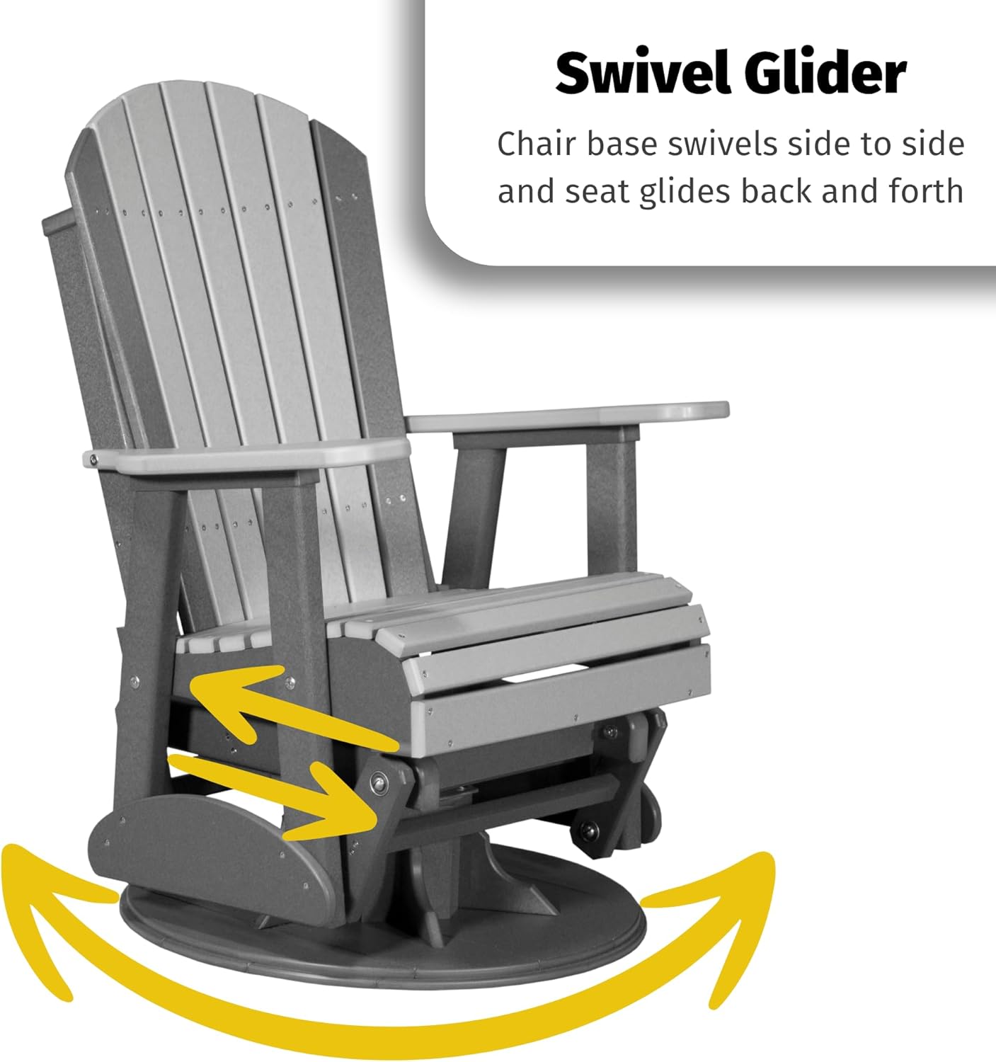 LuxCraft 2' Adirondack swivel glider chair,best outdoor swivel glider chair for patio,LuxCraft Adirondack chair pros cons,is the LuxCraft swivel glider worth buying,swivel glider vs rocker for outdoor,HDPE outdoor chair durability performance testing and real-world results