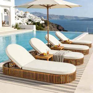 Image 1 of Merax Acacia Wood Chaise Lounge worth it