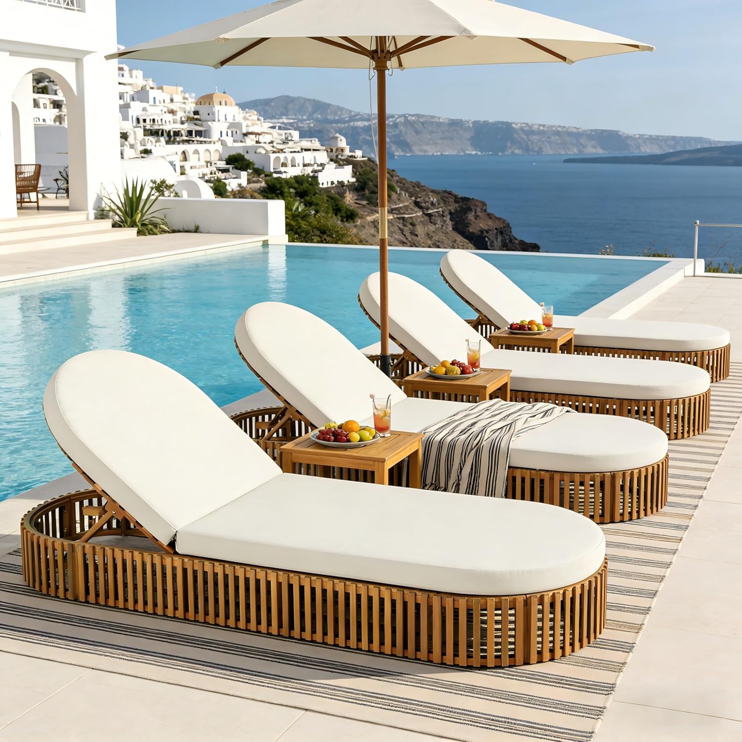 Image 1 of Merax Acacia Wood Chaise Lounge worth it