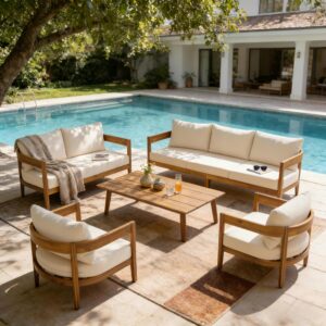 Image 1 of Merax acacia wood conversation set value