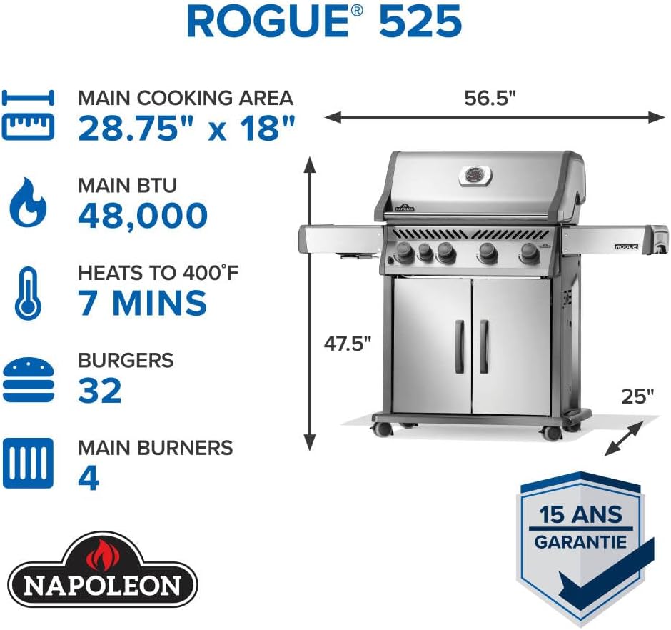 Napoleon Rogue 525 natural gas grill,should I buy Napoleon Rogue 525,Napoleon Rogue 525 pros cons,best natural gas grill for car,Napoleon Rogue 525 vs Weber,Napoleon Rogue 525 worth buying unboxing and complete package contents