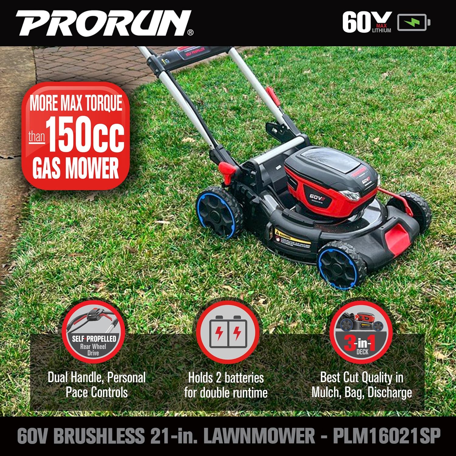PRORUN 60V lawn mower worth it,should I buy PRORUN lawn mower,PRORUN PLM16021SP pros cons,best cordless self-propelled mower,PRORUN vs gas mower,60V battery mower for large lawn unboxing and complete package contents