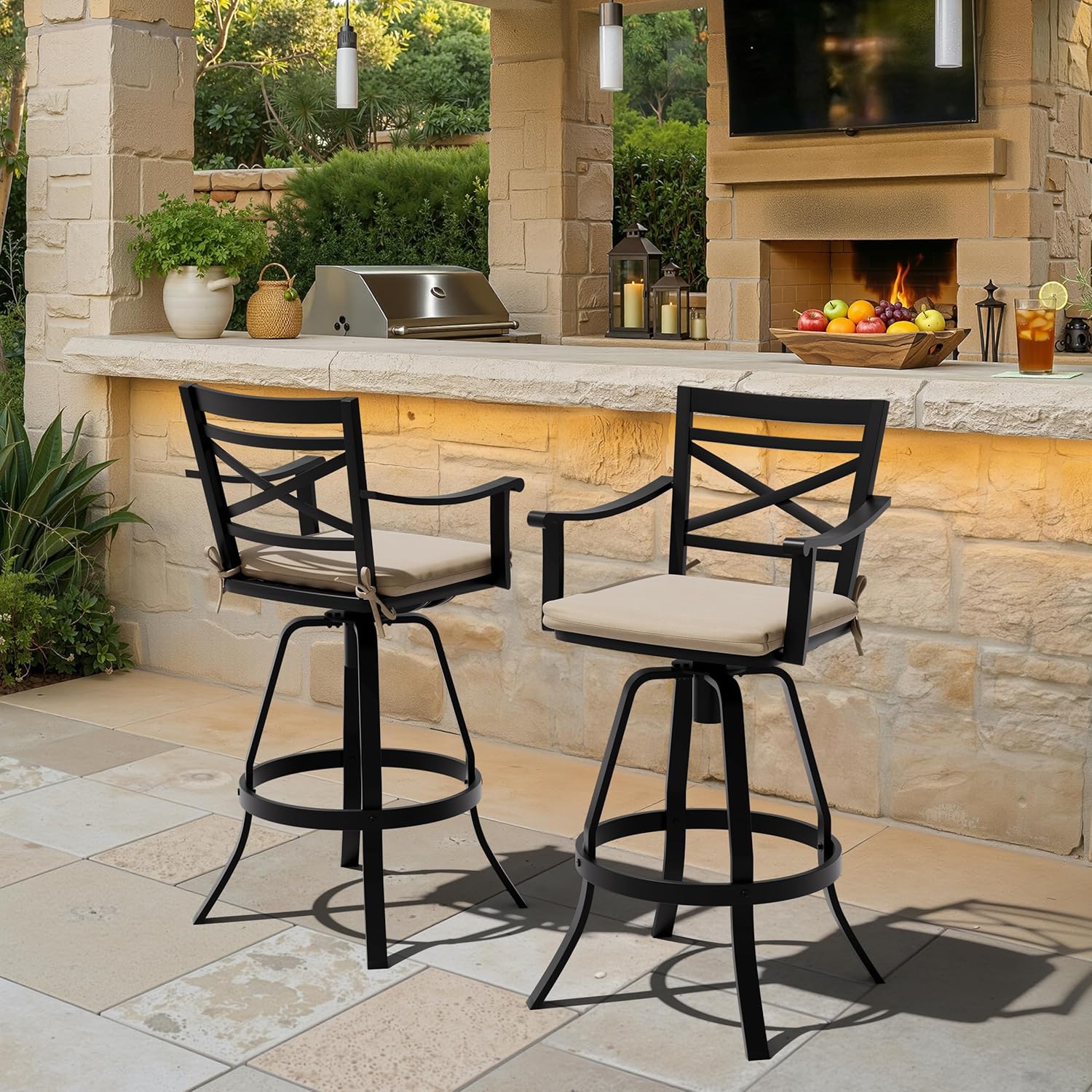Pellebant outdoor bar stools,best outdoor bar stools for patio,Pellebant bar stools worth buying,aluminum swivel bar stools pros cons,Sunbrella bar stools vs alternatives,should I buy Pellebant bar stools unboxing and complete package contents