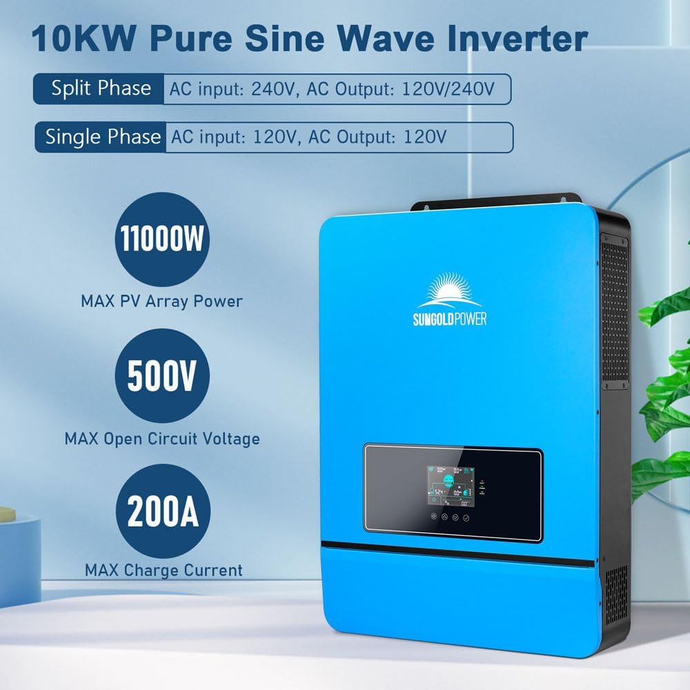 SUNGOLDPOWER 10000W 48V solar inverter,48V solar inverter for home,10000W split phase inverter pros cons,best solar inverter for off-grid,SUNGOLDPOWER inverter vs alternatives,10000W solar inverter worth buying unboxing and complete package contents