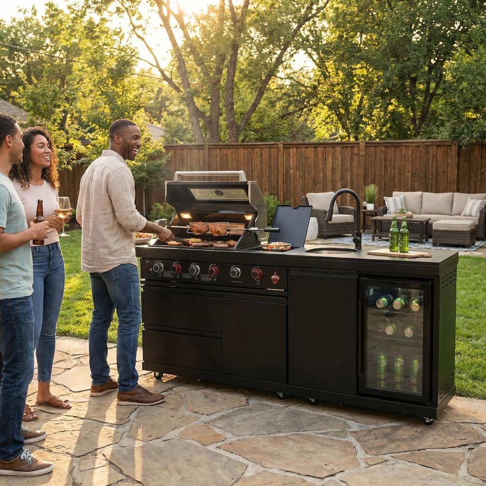 Secsofier outdoor grill island worth it,Secsofier grill island pros cons,best outdoor kitchen island for patio,Secsofier W3867S00006-SCS worth buying,outdoor grill island with sink and fridge,should I buy a Secsofier grill island unboxing and complete package contents