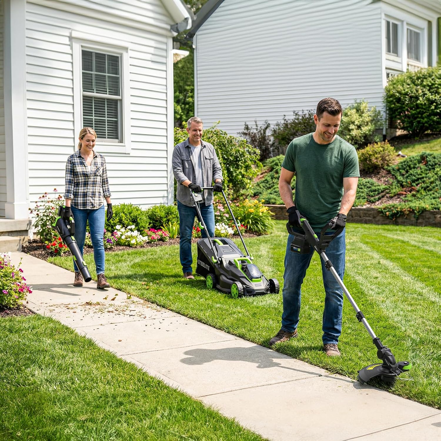 Steelite 3-in-1 lawn tool worth it,Steelite yard tool pros cons,best cordless lawn mower for small yards,Steelite 3-in-1 kit honest opinion,should I buy the Steelite mower trimmer blower,Steelite vs other battery yard tools unboxing and complete package contents