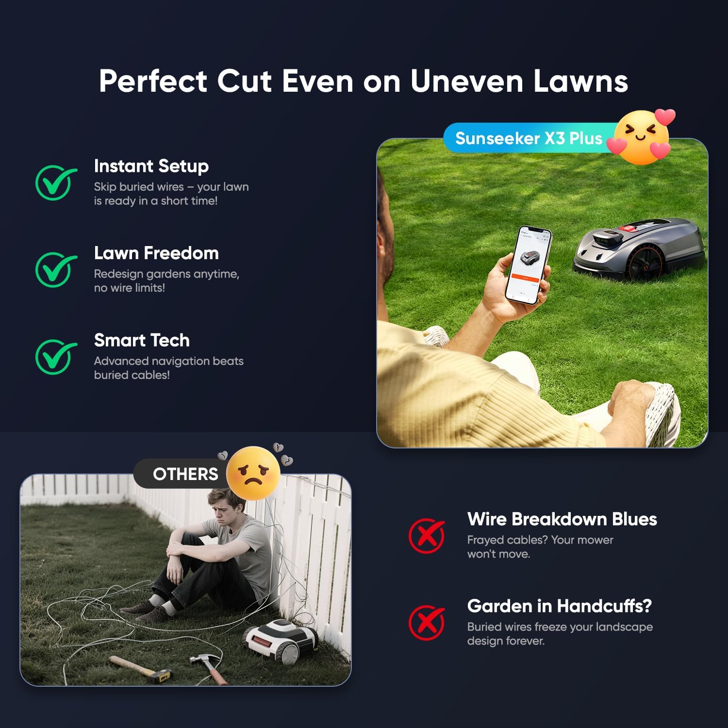 Sunseeker X3 Plus robot lawn mower worth buying,should I buy Sunseeker X3 Plus,Sunseeker X3 Plus vs alternatives,Sunseeker X3 Plus pros cons,best no wire robot lawn mower for small yards,Sunseeker X3 Plus AI RTK navigation unboxing and complete package contents