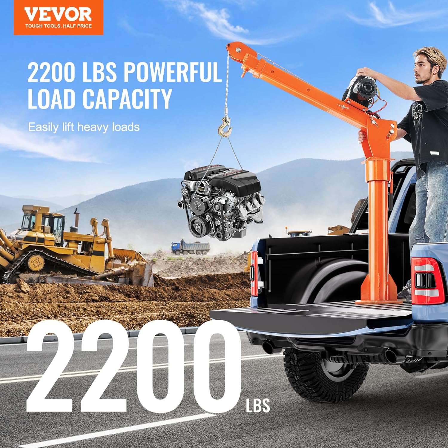 VEVOR truck bed crane worth it,should I buy VEVOR truck crane,VEVOR 2200 lb crane pros cons,best truck-mounted crane for pickup,VEVOR electric winch crane honest,truck bed crane worth buying unboxing and complete package contents