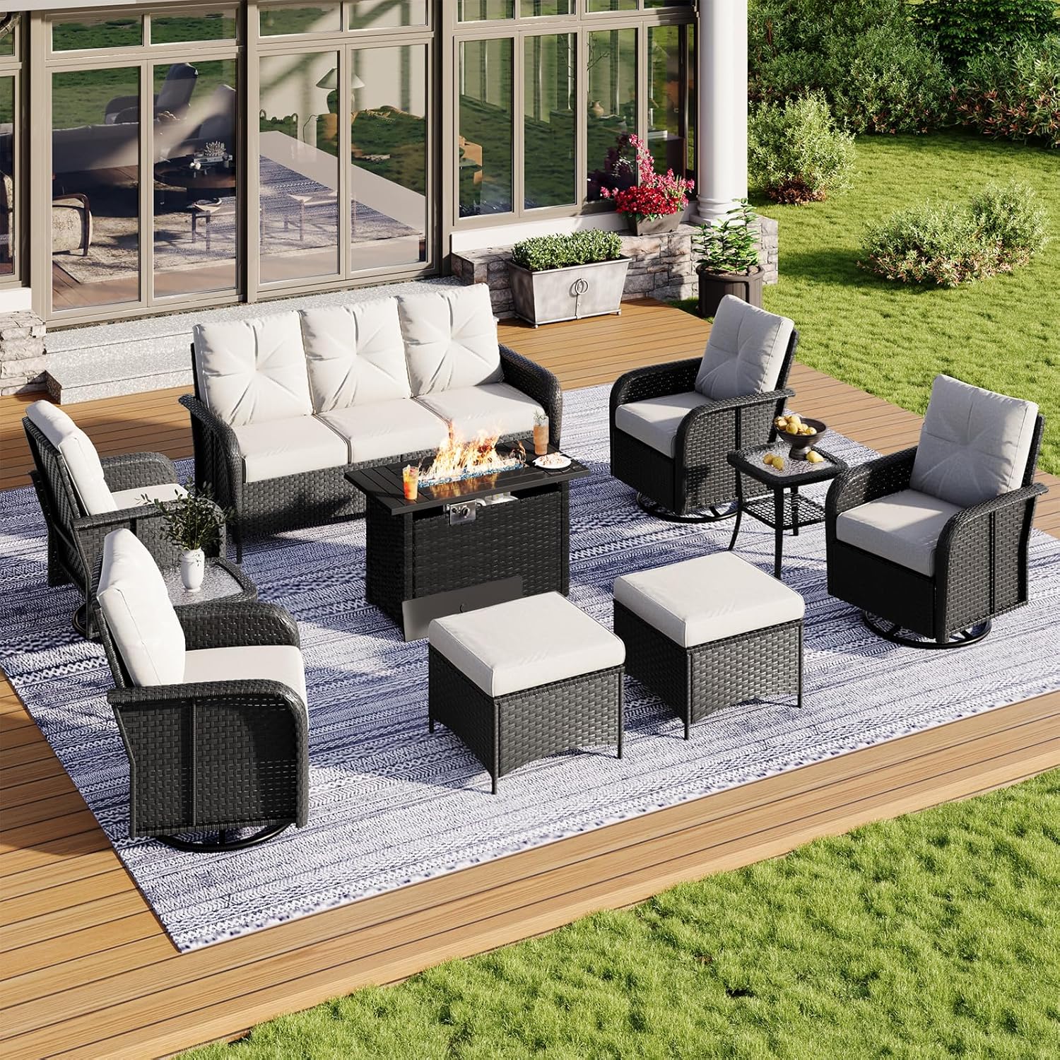 best 10 piece patio furniture set,should I buy outdoor sectional sofa,patio furniture with fire pit table pros cons,wicker rattan conversation set worth buying,best outdoor seating set for car porch,Aoxun outdoor furniture honest opinion unboxing and complete package contents