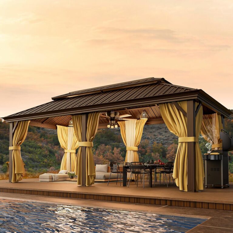 Image 1 of best 12x20 hardtop gazebo with metal roof