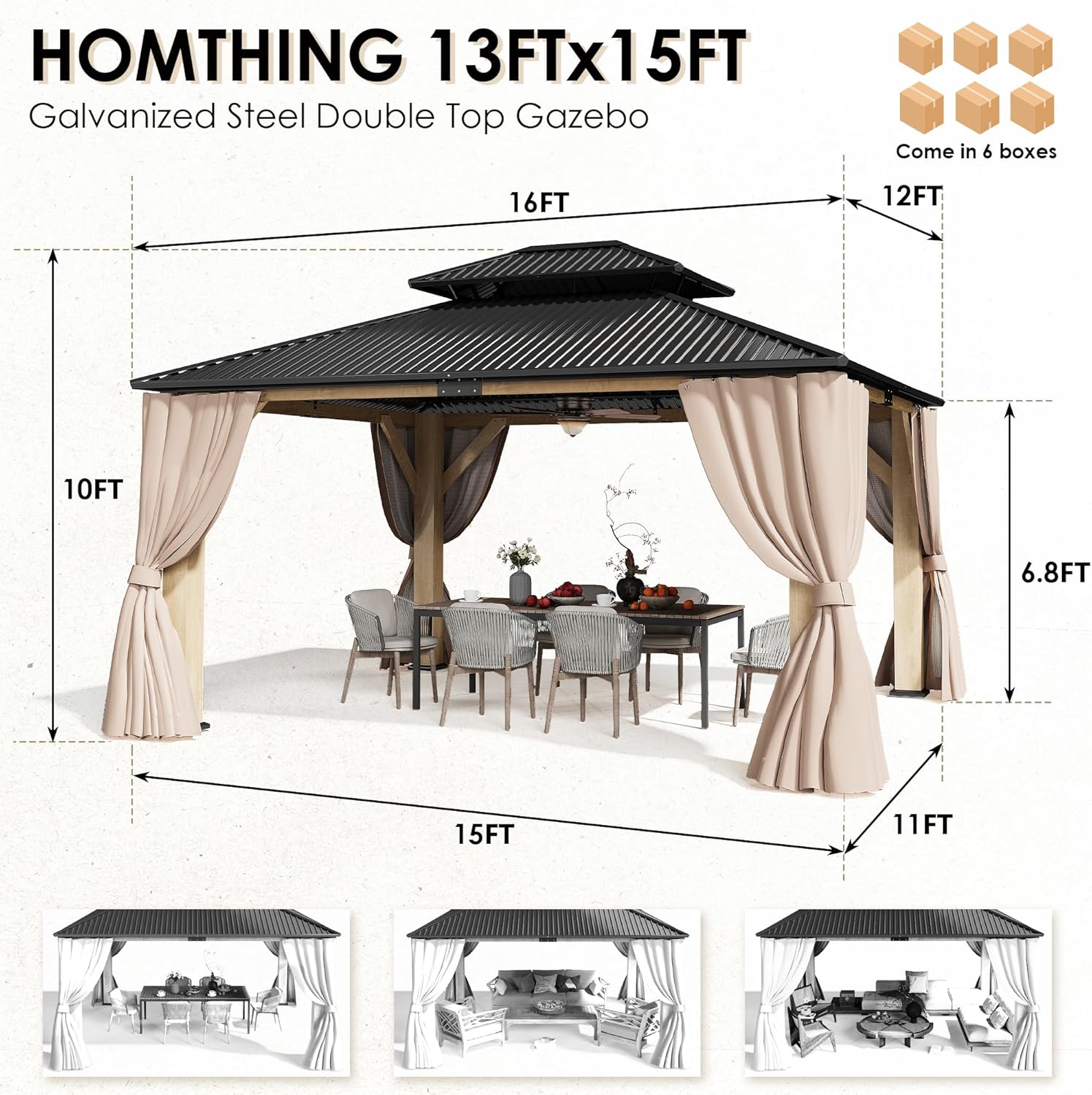 best 13x15 wood gazebo,13x15 wood gazebo pros cons,should I buy a 13x15 wood gazebo,best hardtop gazebo for backyard,wood gazebo vs metal gazebo,13x15 outdoor pavilion worth buying unboxing and complete package contents