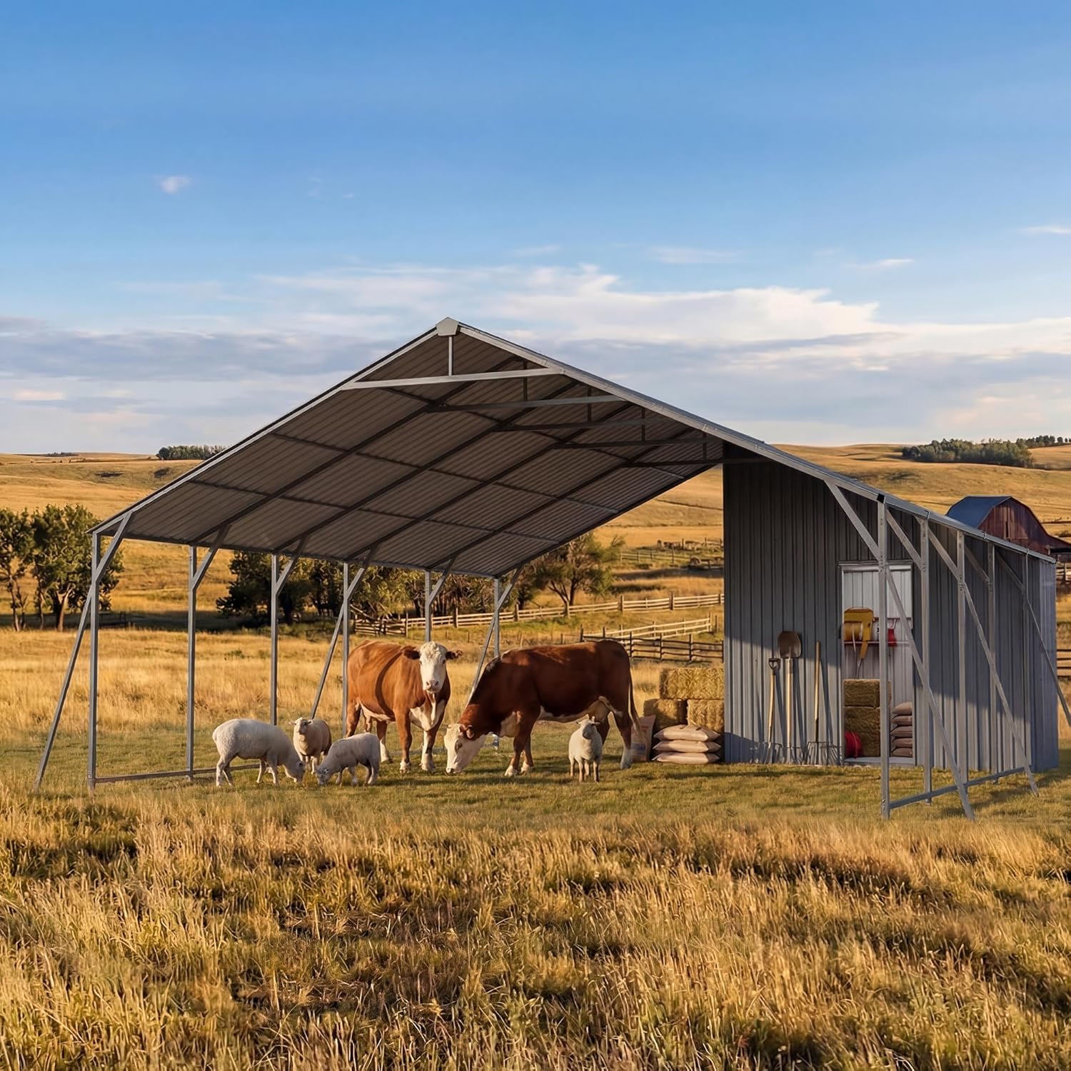 best 2-in-1 carport with storage,carport with enclosed storage room,heavy duty carport for trucks,should I buy a carport with storage,metal carport vs canopy protection,all-weather carport for SUVs unboxing and complete package contents