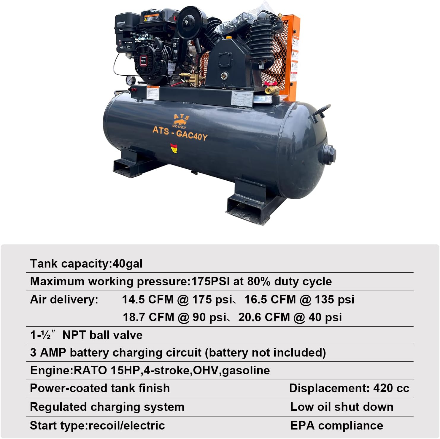 best 40 gallon gas air compressor,40 gallon air compressor worth buying,15HP gas compressor pros cons,best gas air compressor for shop,40 gallon compressor vs alternatives,should I buy a 40 gallon compressor performance testing and real-world results