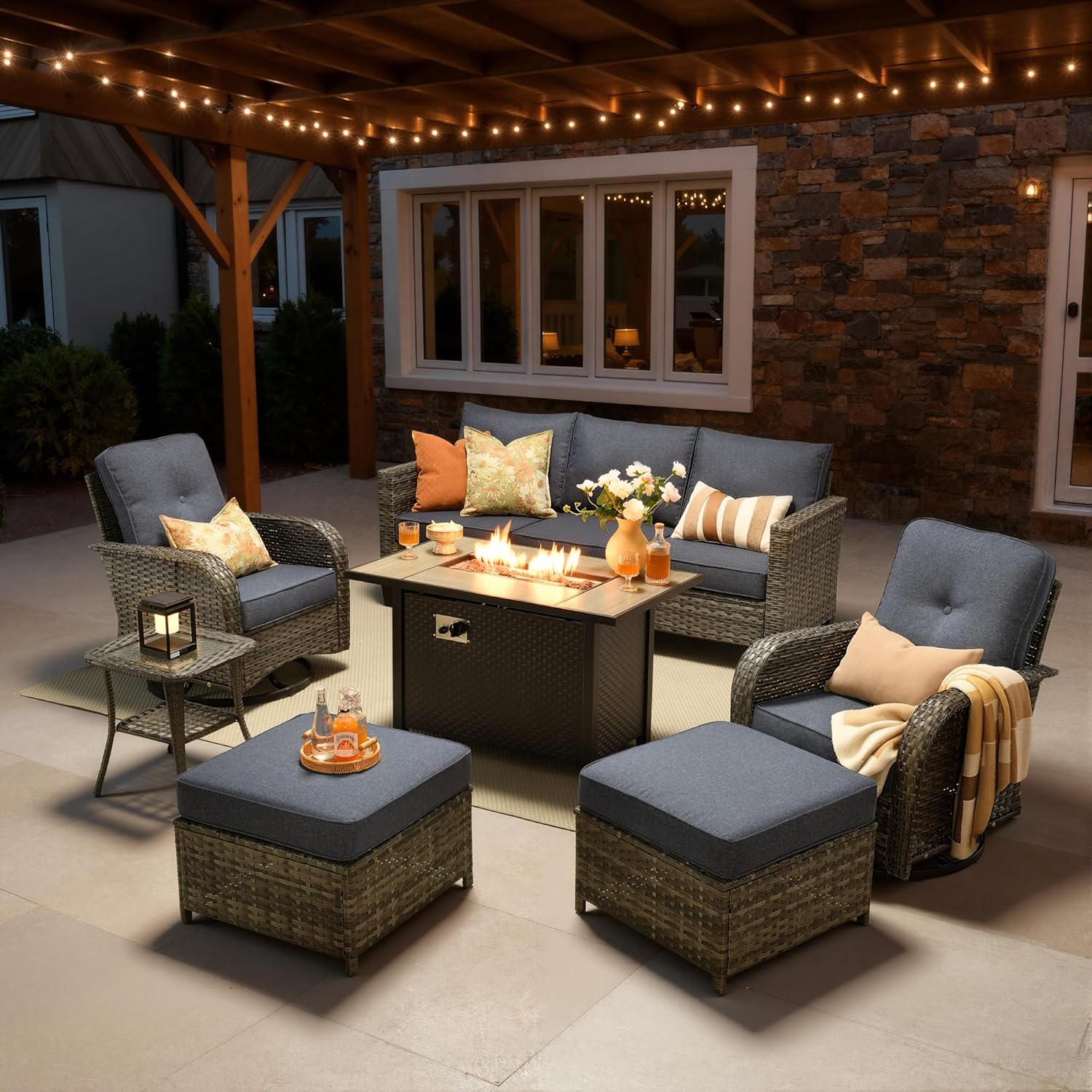 Image 1 of best 7 piece wicker patio set