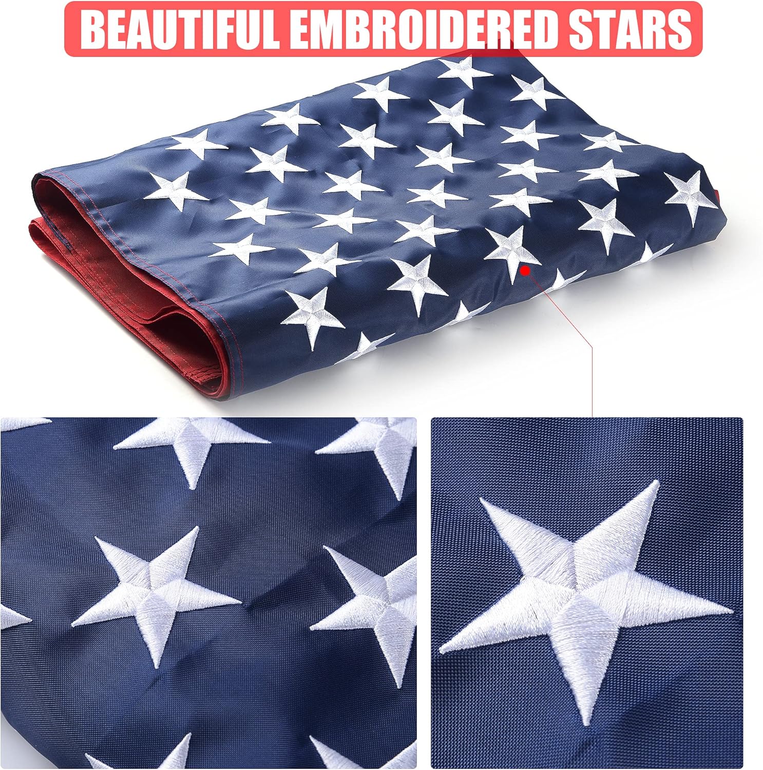 best American flag for outside,VICDRIA American flag pros cons,heavy duty outdoor US flag worth buying,best flag for outdoor use all weather,embroidered stars flag vs printed,should I buy VICDRIA flag unboxing and complete package contents