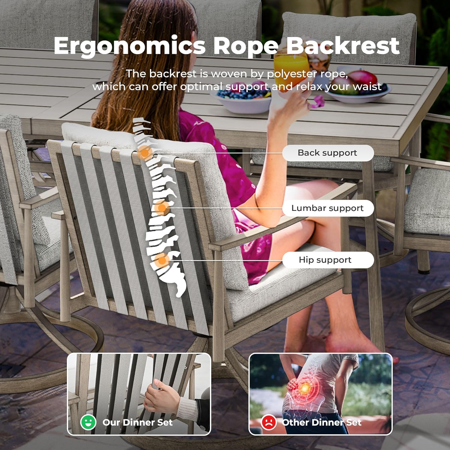 best HAPPATIO 9-piece patio dining set,HAPPATIO outdoor dining set worth buying,aluminum patio dining set pros cons,best 8-seat patio dining set for backyard,HAPPATIO swivel chair set comparison,patio dining set with umbrella hole worth it unboxing and complete package contents