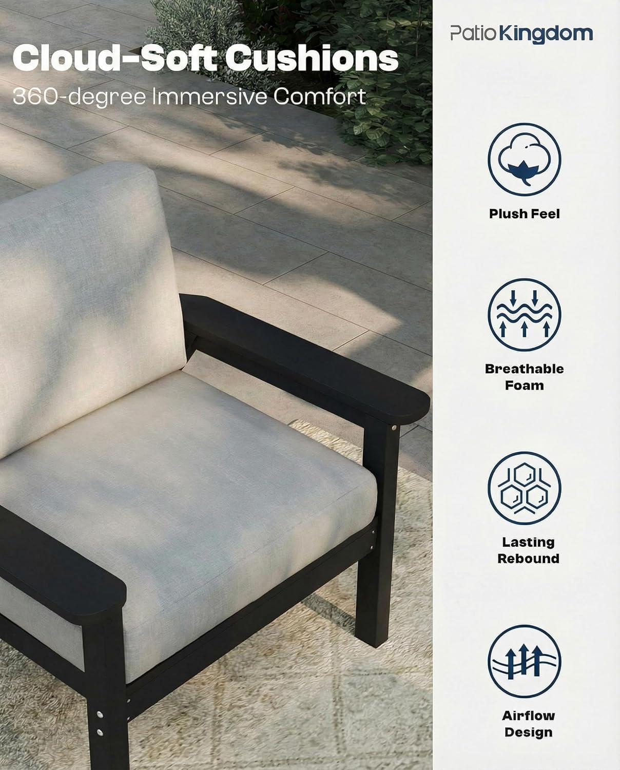 best HDPE patio furniture set,HDPE patio furniture pros cons,Patio Kingdom furniture review,should I buy outdoor conversation set,HDPE vs metal outdoor sofa,best weather resistant patio set unboxing and complete package contents