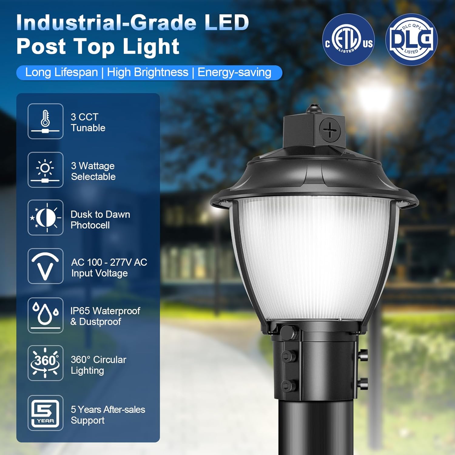 best LED post top light,outdoor post light for driveway,YELLORE post light pros cons,LED post light vs traditional,adjustable wattage post light,should I buy LED post top light unboxing and complete package contents