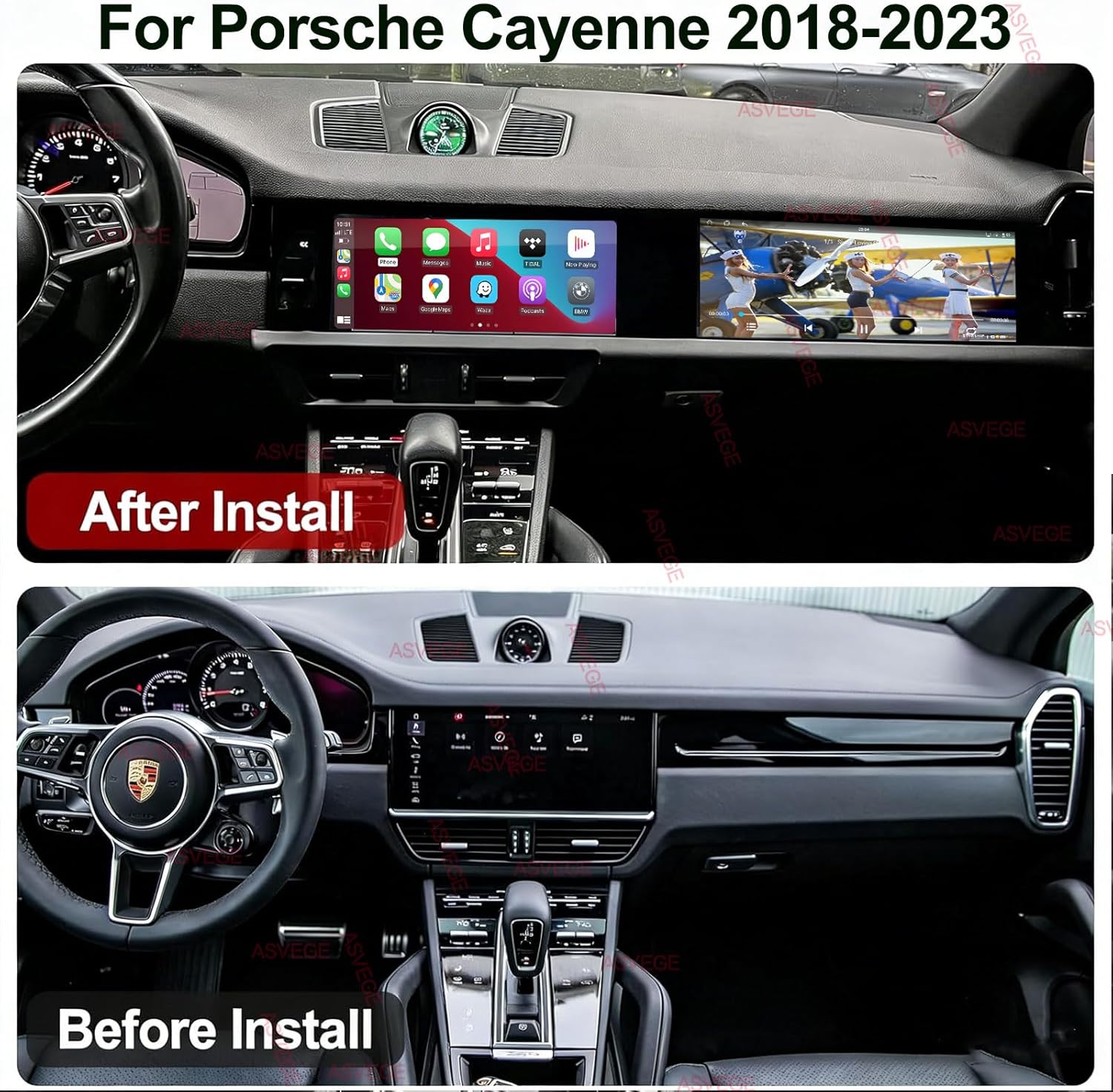 best Porsche Cayenne head unit upgrade,Porsche Cayenne head unit worth it,Porsche Cayenne PCM upgrade pros cons,ASVEGE dual screen head unit honest,best car stereo for Porsche Cayenne,should I buy Porsche Cayenne head unit unboxing and complete package contents