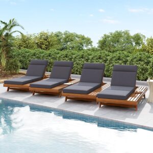 Image 1 of best acacia wood chaise lounge set