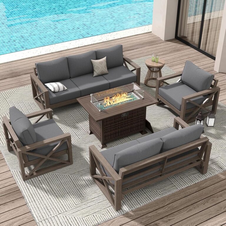 Image 1 of best aluminum patio furniture with fire pit