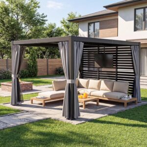 Image 1 of best aluminum pergola with TV stand