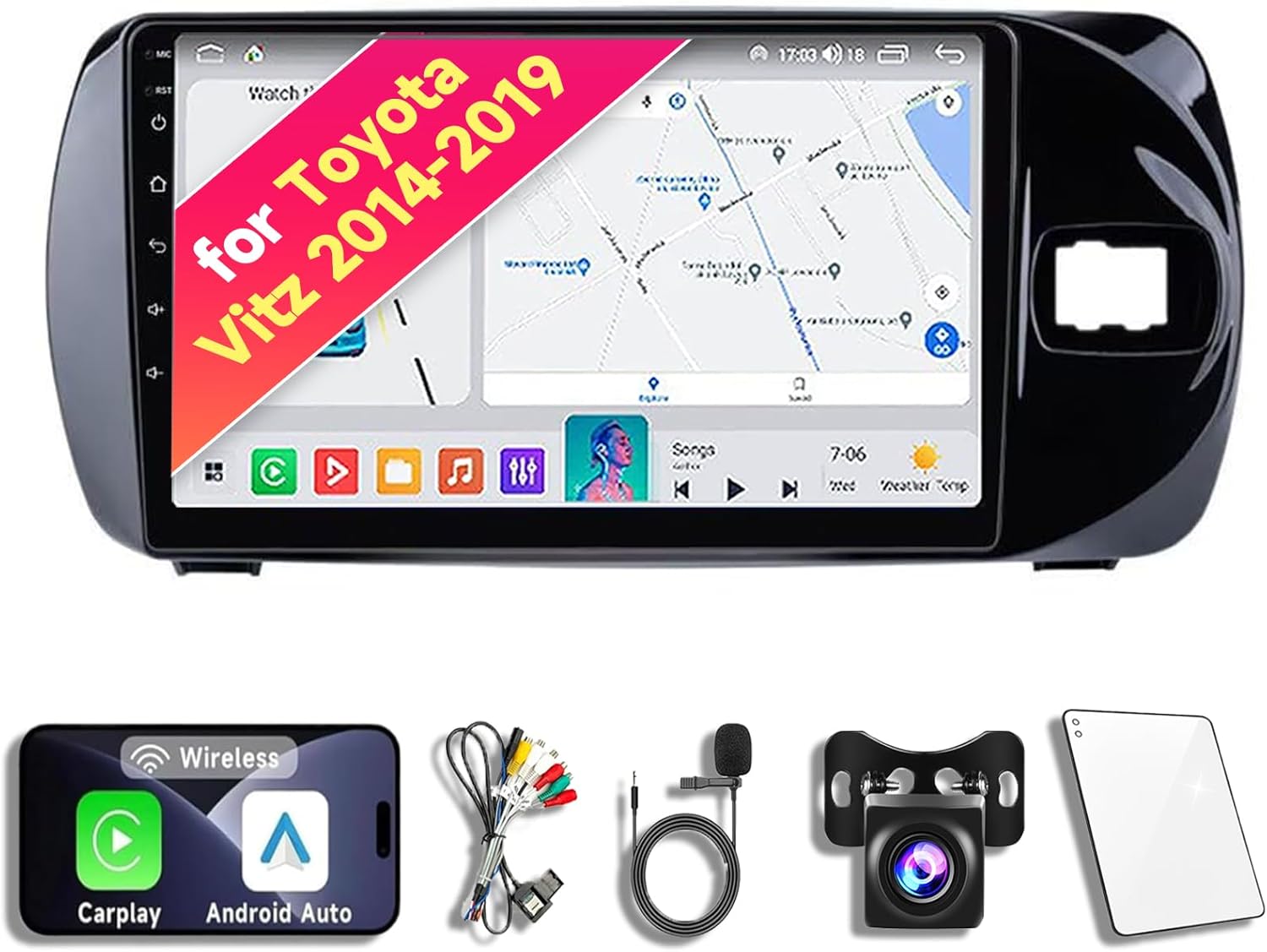 Image 1 of best android 14 car stereo for toyota vitz