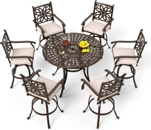 Image 1 of best cast aluminum patio bar set