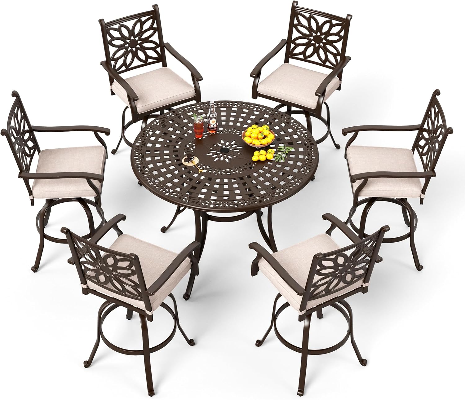 Image 1 of best cast aluminum patio bar set